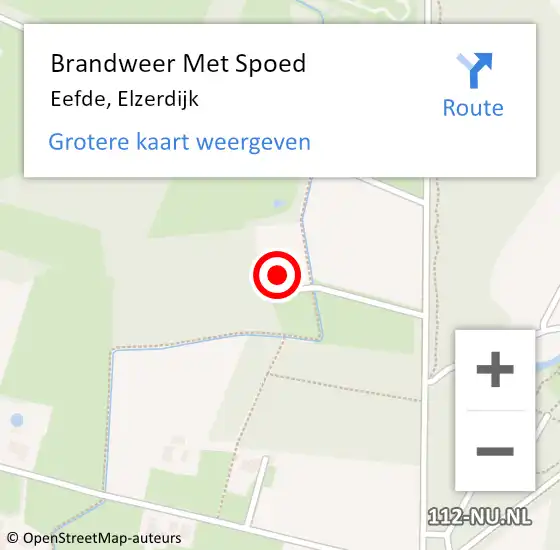 Locatie op kaart van de 112 melding: Brandweer Met Spoed Naar Eefde, Elzerdijk op 18 januari 2018 11:19