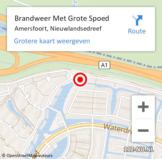 Locatie op kaart van de 112 melding: Brandweer Met Grote Spoed Naar Amersfoort, Nieuwlandsedreef op 18 januari 2018 11:19