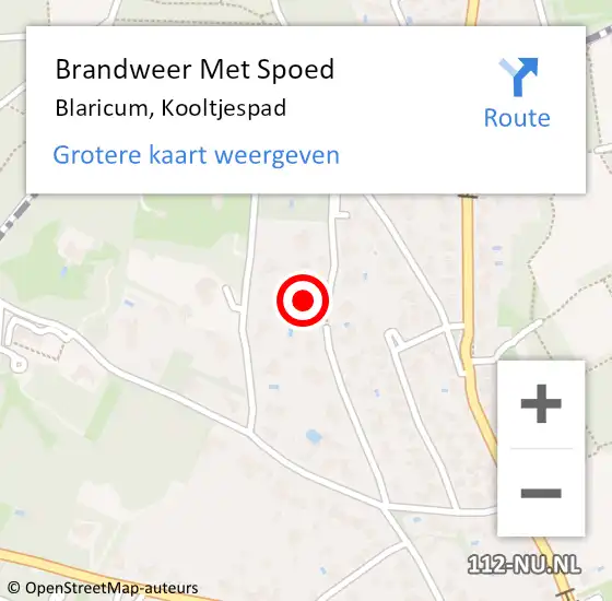 Locatie op kaart van de 112 melding: Brandweer Met Spoed Naar Blaricum, Kooltjespad op 18 januari 2018 11:20