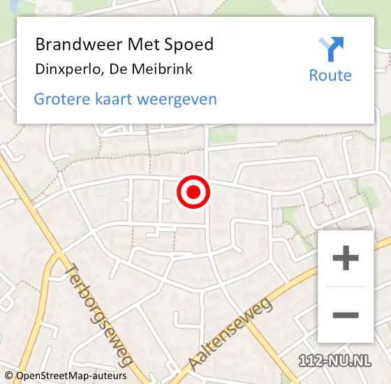 Locatie op kaart van de 112 melding: Brandweer Met Spoed Naar Dinxperlo, De Meibrink op 18 januari 2018 11:21