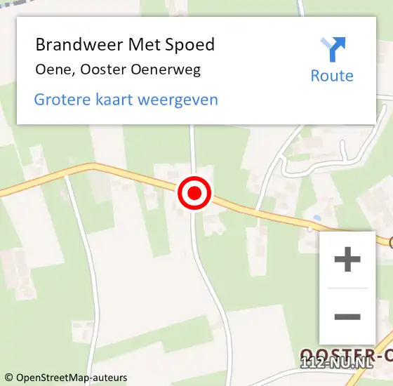 Locatie op kaart van de 112 melding: Brandweer Met Spoed Naar Oene, Ooster Oenerweg op 18 januari 2018 11:23