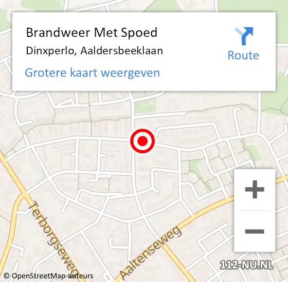 Locatie op kaart van de 112 melding: Brandweer Met Spoed Naar Dinxperlo, Aaldersbeeklaan op 18 januari 2018 11:26