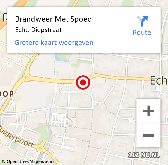 Locatie op kaart van de 112 melding: Brandweer Met Spoed Naar Echt, Diepstraat op 18 januari 2018 11:28