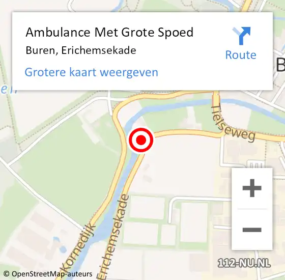 Locatie op kaart van de 112 melding: Ambulance Met Grote Spoed Naar Buren, Erichemsekade op 18 januari 2018 11:28