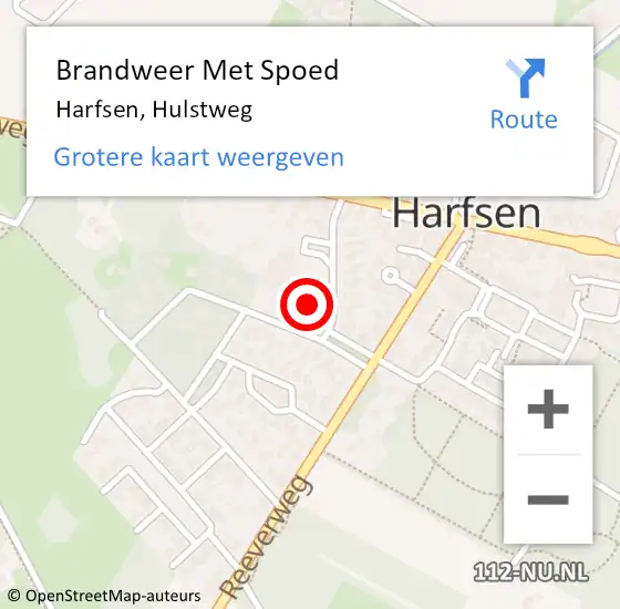 Locatie op kaart van de 112 melding: Brandweer Met Spoed Naar Harfsen, Hulstweg op 18 januari 2018 11:29