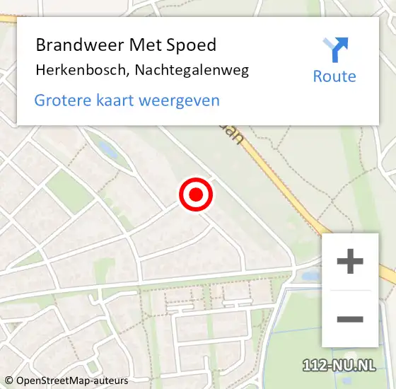 Locatie op kaart van de 112 melding: Brandweer Met Spoed Naar Herkenbosch, Nachtegalenweg op 18 januari 2018 11:30