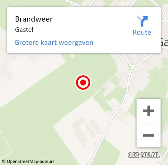 Locatie op kaart van de 112 melding: Brandweer Gastel op 18 januari 2018 11:33