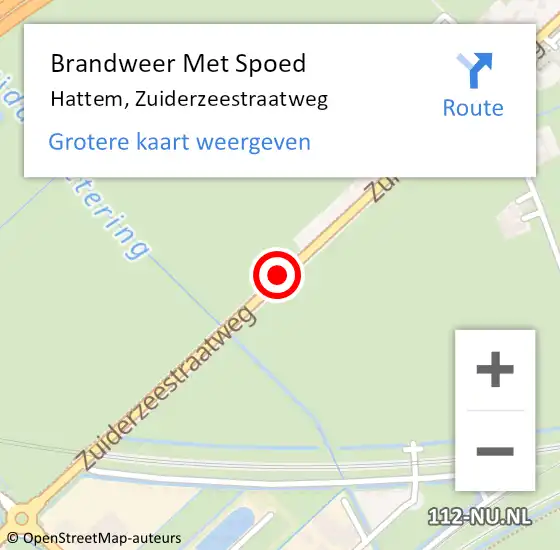 Locatie op kaart van de 112 melding: Brandweer Met Spoed Naar Hattem, Zuiderzeestraatweg op 18 januari 2018 11:36