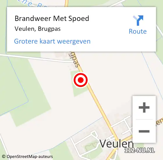 Locatie op kaart van de 112 melding: Brandweer Met Spoed Naar Veulen, Brugpas op 18 januari 2018 11:36