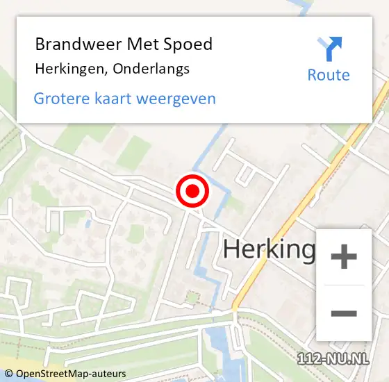 Locatie op kaart van de 112 melding: Brandweer Met Spoed Naar Herkingen, Onderlangs op 18 januari 2018 11:40