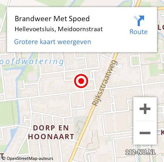 Locatie op kaart van de 112 melding: Brandweer Met Spoed Naar Hellevoetsluis, Meidoornstraat op 18 januari 2018 11:42