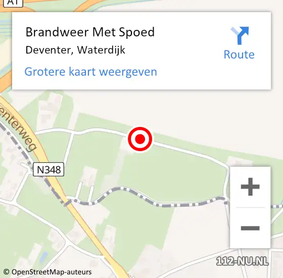 Locatie op kaart van de 112 melding: Brandweer Met Spoed Naar Deventer, Waterdijk op 18 januari 2018 11:43