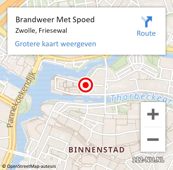 Locatie op kaart van de 112 melding: Brandweer Met Spoed Naar Zwolle, Friesewal op 18 januari 2018 11:45