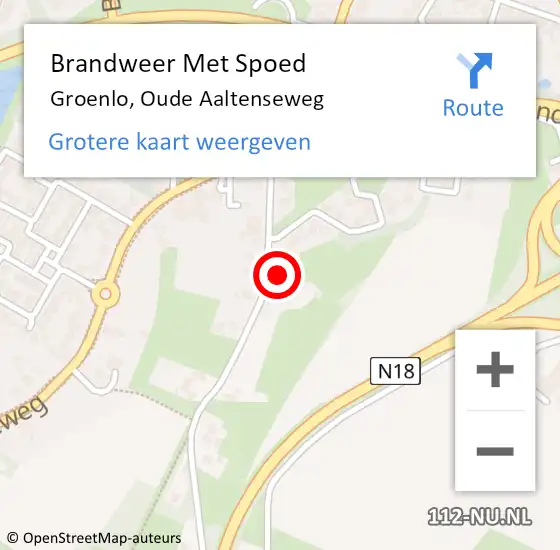 Locatie op kaart van de 112 melding: Brandweer Met Spoed Naar Groenlo, Oude Aaltenseweg op 18 januari 2018 11:45