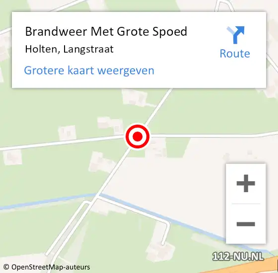 Locatie op kaart van de 112 melding: Brandweer Met Grote Spoed Naar Holten, Langstraat op 18 januari 2018 11:45