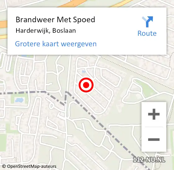 Locatie op kaart van de 112 melding: Brandweer Met Spoed Naar Harderwijk, Boslaan op 18 januari 2018 11:45