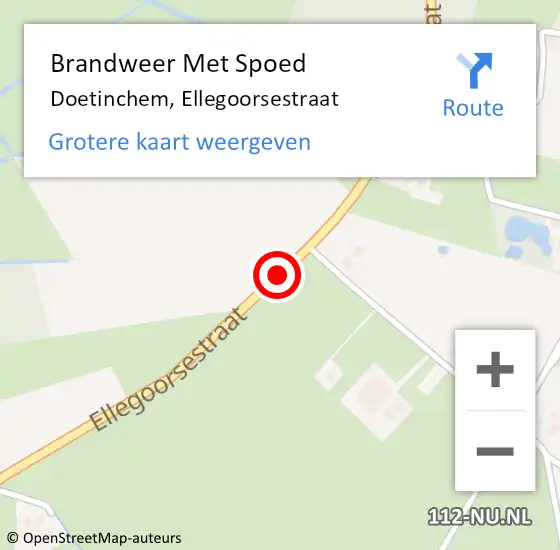 Locatie op kaart van de 112 melding: Brandweer Met Spoed Naar Doetinchem, Ellegoorsestraat op 18 januari 2018 11:47