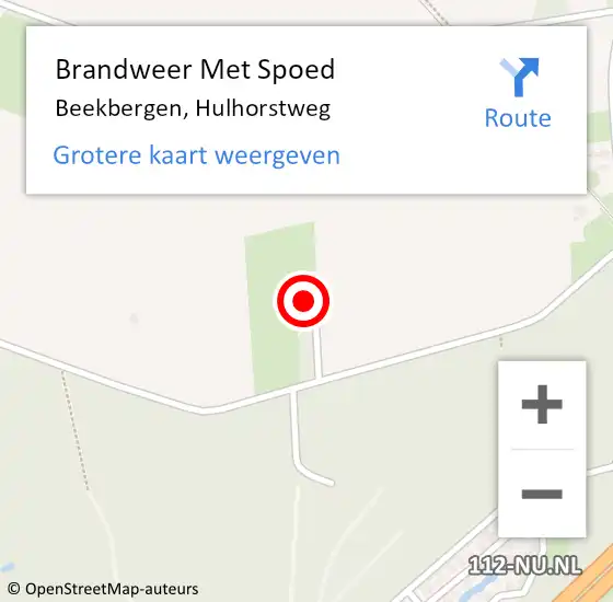 Locatie op kaart van de 112 melding: Brandweer Met Spoed Naar Beekbergen, Hulhorstweg op 18 januari 2018 11:48