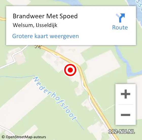 Locatie op kaart van de 112 melding: Brandweer Met Spoed Naar Welsum, IJsseldijk op 18 januari 2018 11:48