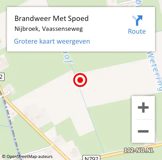 Locatie op kaart van de 112 melding: Brandweer Met Spoed Naar Nijbroek, Vaassenseweg op 18 januari 2018 11:49