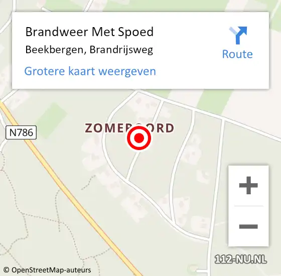 Locatie op kaart van de 112 melding: Brandweer Met Spoed Naar Beekbergen, Brandrijsweg op 18 januari 2018 11:51