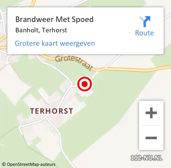 Locatie op kaart van de 112 melding: Brandweer Met Spoed Naar Banholt, Terhorst op 18 januari 2018 11:57