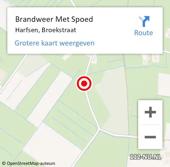 Locatie op kaart van de 112 melding: Brandweer Met Spoed Naar Harfsen, Broekstraat op 18 januari 2018 11:58
