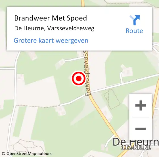 Locatie op kaart van de 112 melding: Brandweer Met Spoed Naar De Heurne, Varsseveldseweg op 18 januari 2018 11:59
