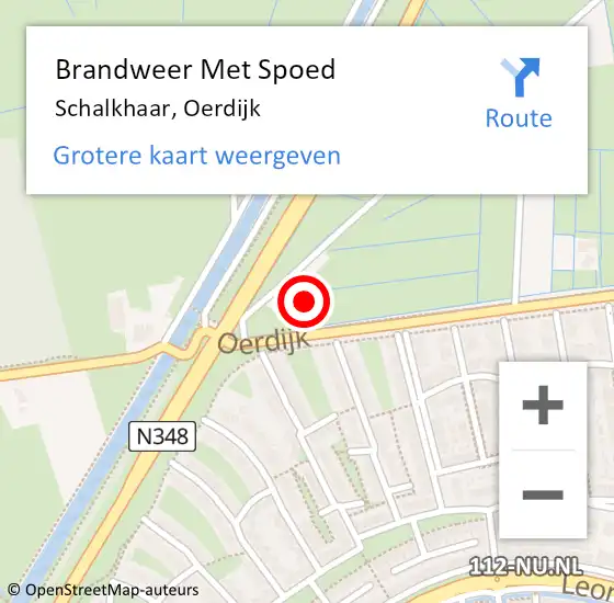 Locatie op kaart van de 112 melding: Brandweer Met Spoed Naar Schalkhaar, Oerdijk op 18 januari 2018 12:01