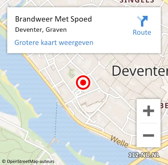 Locatie op kaart van de 112 melding: Brandweer Met Spoed Naar Deventer, Graven op 18 januari 2018 12:02