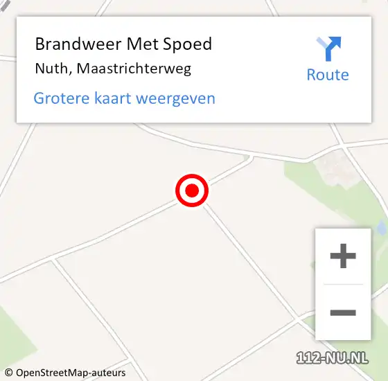 Locatie op kaart van de 112 melding: Brandweer Met Spoed Naar Nuth, Maastrichterweg op 18 januari 2018 12:03