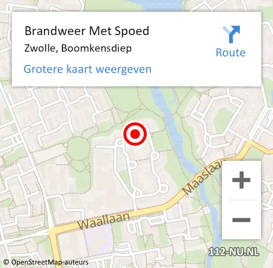 Locatie op kaart van de 112 melding: Brandweer Met Spoed Naar Zwolle, Boomkensdiep op 18 januari 2018 12:08