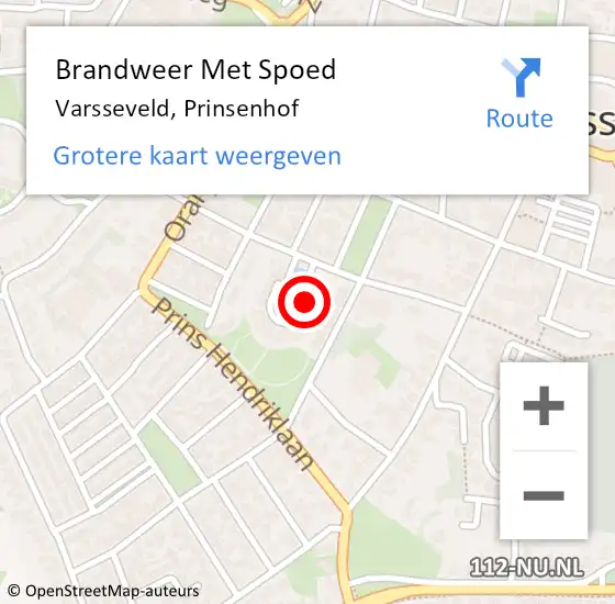 Locatie op kaart van de 112 melding: Brandweer Met Spoed Naar Varsseveld, Prinsenhof op 18 januari 2018 12:10