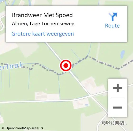 Locatie op kaart van de 112 melding: Brandweer Met Spoed Naar Almen, Lage Lochemseweg op 18 januari 2018 12:10