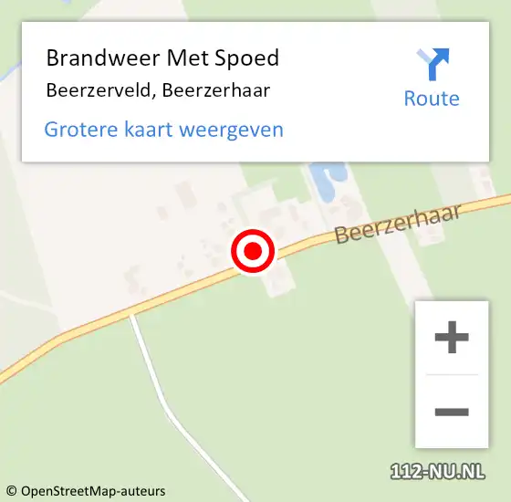 Locatie op kaart van de 112 melding: Brandweer Met Spoed Naar Beerzerveld, Beerzerhaar op 18 januari 2018 12:12