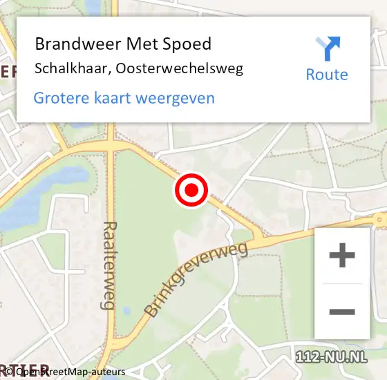 Locatie op kaart van de 112 melding: Brandweer Met Spoed Naar Schalkhaar, Oosterwechelsweg op 18 januari 2018 12:12