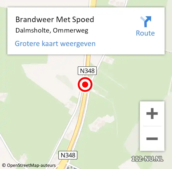 Locatie op kaart van de 112 melding: Brandweer Met Spoed Naar Dalmsholte, Ommerweg op 18 januari 2018 12:13