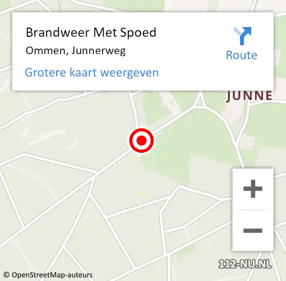 Locatie op kaart van de 112 melding: Brandweer Met Spoed Naar Ommen, Junnerweg op 18 januari 2018 12:15