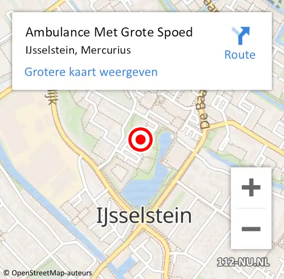 Locatie op kaart van de 112 melding: Ambulance Met Grote Spoed Naar IJsselstein, Mercurius op 18 januari 2018 12:16