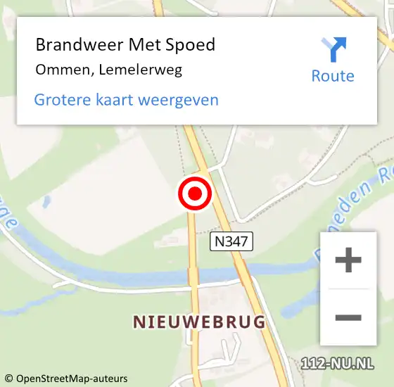 Locatie op kaart van de 112 melding: Brandweer Met Spoed Naar Ommen, Lemelerweg op 18 januari 2018 12:22