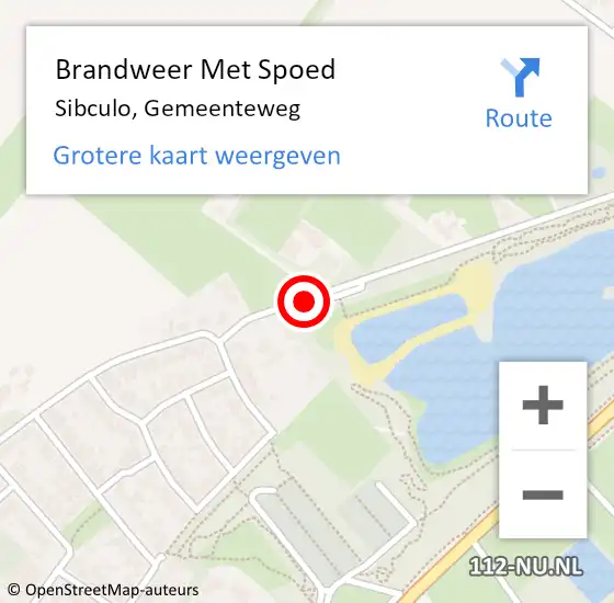 Locatie op kaart van de 112 melding: Brandweer Met Spoed Naar Sibculo, Gemeenteweg op 18 januari 2018 12:24