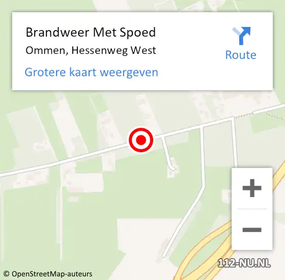 Locatie op kaart van de 112 melding: Brandweer Met Spoed Naar Ommen, Hessenweg West op 18 januari 2018 12:24