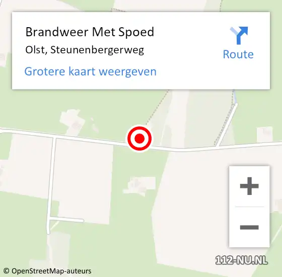 Locatie op kaart van de 112 melding: Brandweer Met Spoed Naar Olst, Steunenbergerweg op 18 januari 2018 12:30