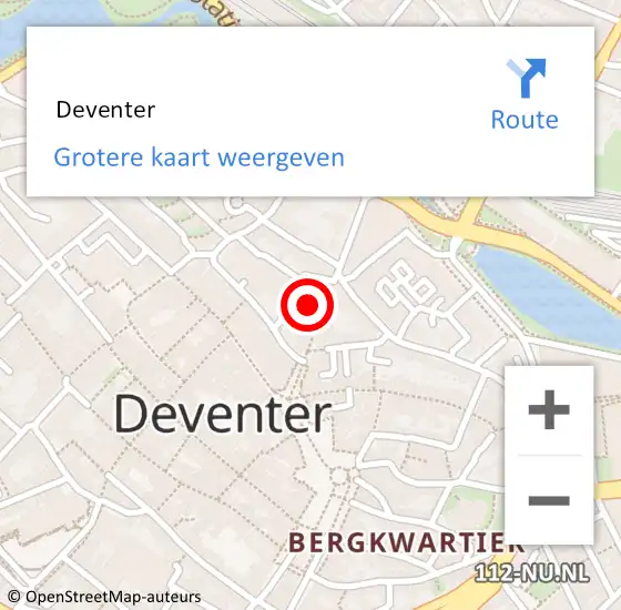 Locatie op kaart van de 112 melding:  Deventer op 18 januari 2018 12:36
