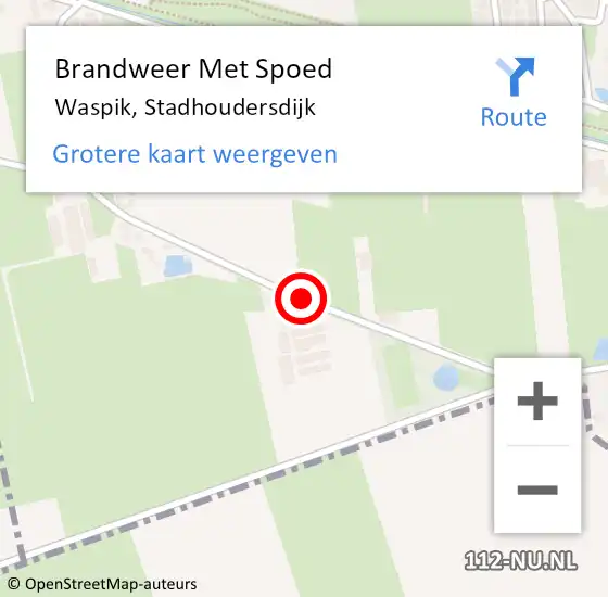 Locatie op kaart van de 112 melding: Brandweer Met Spoed Naar Waspik, Stadhoudersdijk op 18 januari 2018 12:36