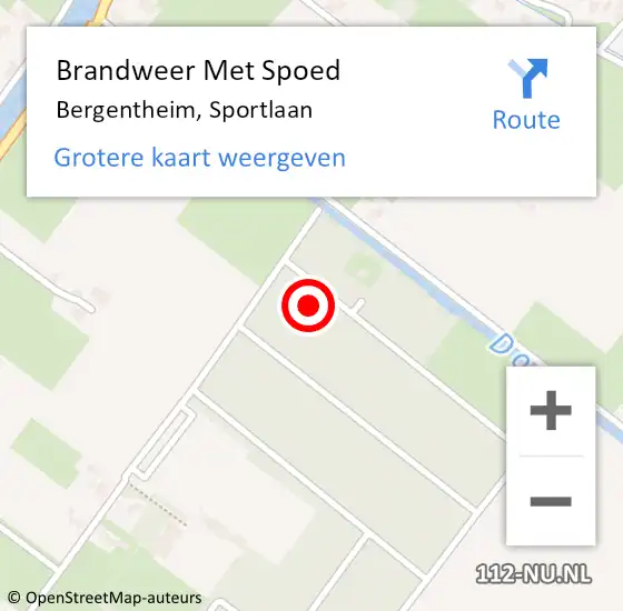 Locatie op kaart van de 112 melding: Brandweer Met Spoed Naar Bergentheim, Sportlaan op 18 januari 2018 12:37