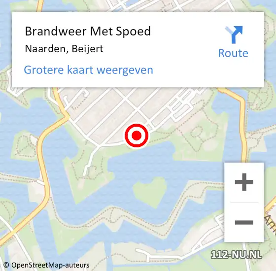 Locatie op kaart van de 112 melding: Brandweer Met Spoed Naar Naarden, Beijert op 18 januari 2018 12:40