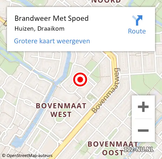 Locatie op kaart van de 112 melding: Brandweer Met Spoed Naar Huizen, Draaikom op 18 januari 2018 12:48