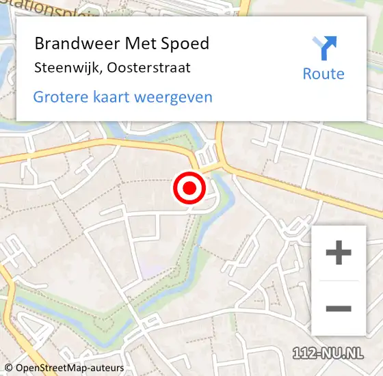 Locatie op kaart van de 112 melding: Brandweer Met Spoed Naar Steenwijk, Oosterstraat op 18 januari 2018 12:49