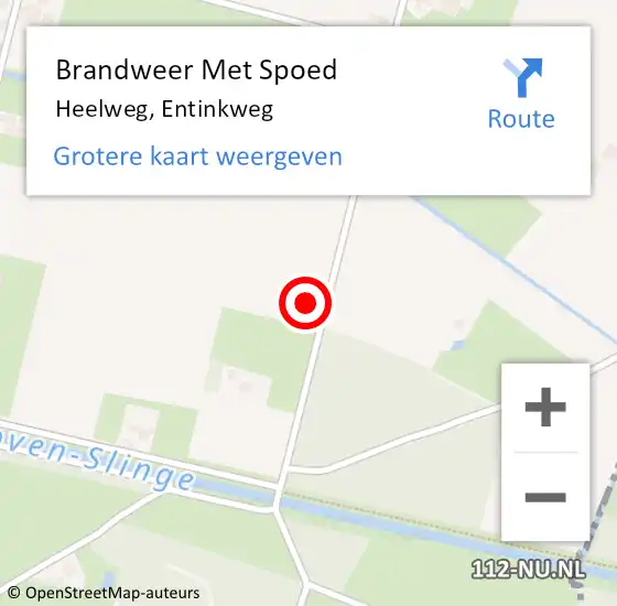 Locatie op kaart van de 112 melding: Brandweer Met Spoed Naar Heelweg, Entinkweg op 18 januari 2018 12:52